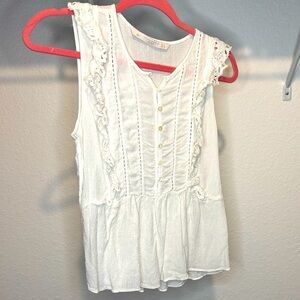 Zara Sleeveless Eyelet Top